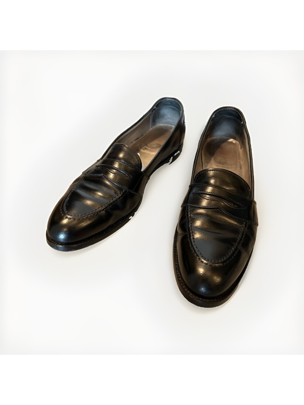 ALDEN MENS BLACK PENNY LOAFERS SIZE US 13 AAA/A GOOD CONDITION